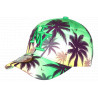 Casquette NY Verte et Jaune Palmiers Noirs Style Tropical Sunset Baseball