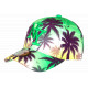Casquette Enfant Verte et Jaune Palmiers Noirs NY Tropicale Baseball 7 a 12 ans Casquette Enfant Hip Hop Honour