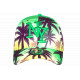 Casquette Enfant Verte et Jaune Palmiers Noirs NY Tropicale Baseball 7 a 12 ans Casquette Enfant Hip Hop Honour