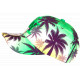 Casquette Enfant Verte et Jaune Palmiers Noirs NY Tropicale Baseball 7 a 12 ans Casquette Enfant Hip Hop Honour