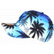 Casquette NY Bleue et Jaune Palmiers Noirs Print Tropical Sunset Baseball CASQUETTES Hip Hop Honour
