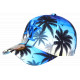 Casquette Enfant Bleue et Jaune Palmiers Noirs NY Tropicale Baseball 7 a 12 ans Casquette Enfant Hip Hop Honour