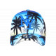 Casquette Enfant Bleue et Jaune Palmiers Noirs NY Tropicale Baseball 7 a 12 ans Casquette Enfant Hip Hop Honour