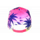 Casquette NY Rose et Bleue Palmiers Fashion Look Tropical Sunset Baseball CASQUETTES Hip Hop Honour