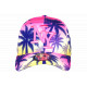 Casquette Enfant Rose et Bleue Palmiers Fashion NY Tropicale Baseball 7 a 12 ans Casquette Enfant Hip Hop Honour