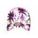 Casquette Enfant Rose Pastel Palmiers Violets NY Tropicale Baseball 7 a 12 ans Casquette Enfant Hip Hop Honour
