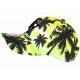 Casquette NY Jaune et Verte Palmiers Noirs Print Tropical Sunset Baseball CASQUETTES Hip Hop Honour