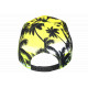 Casquette NY Jaune et Verte Palmiers Noirs Print Tropical Sunset Baseball CASQUETTES Hip Hop Honour