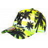 Casquette Enfant Jaune et Verte Palmiers Noirs NY Tropicale Baseball 7 a 12 ans