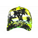 Casquette Enfant Jaune et Verte Palmiers Noirs NY Tropicale Baseball 7 a 12 ans Casquette Enfant Hip Hop Honour