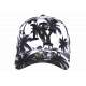 Casquette Enfant Palmiers Blanche et Noire Tropicale NY Baseball Sunrise 6 a 12 ans Casquette Enfant Hip Hop Honour