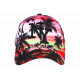 Casquette NY Palmiers Rouge et Rose Print Tropical Design Streetwear Hawaï CASQUETTES Hip Hop Honour