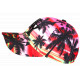 Casquette Enfant Palmiers Rouge et Rose Tropicale NY Baseball Sunrise 6 a 12 ans Casquette Enfant Hip Hop Honour
