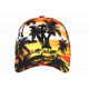 Casquette NY Palmiers Orange et Jaune Look Tropical Design Streetwear Hawaï CASQUETTES Hip Hop Honour