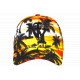 Casquette Enfant Palmiers Orange et Jaune Tropicale NY Baseball Sunrise 6 a 12 ans Casquette Enfant Hip Hop Honour
