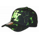 Casquette NY Verte Fluo et Noire Streetwear Originale Baseball Neon CASQUETTES Hip Hop Honour