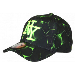 Casquette NY Verte Fluo et Noire Streetwear Originale Baseball Neon CASQUETTES Hip Hop Honour