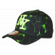 Casquette Enfant NY Verte Fluo Motif Géométrique Noir Streetwear 7 à 12 ans Garçon Fille Casquette Enfant Hip Hop Honour