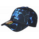 Casquette NY Bleue et Noire Géométrique Streetwear Originale Baseball Neon CASQUETTES Hip Hop Honour