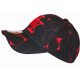 Casquette NY Rouge et Noire Géométrique Streetwear Originale Baseball Neon CASQUETTES Hip Hop Honour