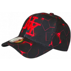 Casquette Enfant NY Rouge Motif Géométrique Noir Streetwear 7 à 12 ans Garçon Fille Casquette Enfant Hip Hop Honour