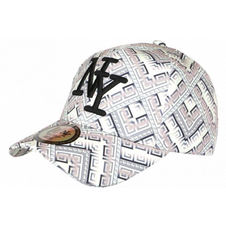 Casquette NY Beige Design Graphique Géométrique Streetwear Tendance CASQUETTES Hip Hop Honour