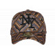 Casquette NY Marron Design Graphique Géométrique Streetwear Tendance CASQUETTES Hip Hop Honour