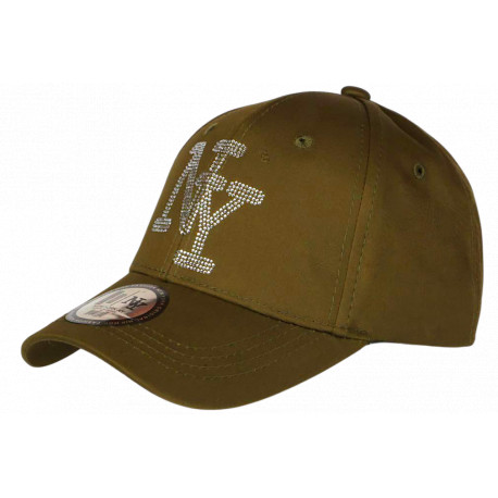 Casquette NY Verte Strass Paillettes Fashion Tendance Basebal Stazky CASQUETTES Hip Hop Honour