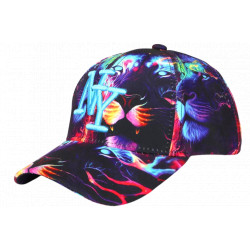Casquette Enfant Lion Bleue et Violette Originale NY Baseball Wild 7 a 12 ans Casquette Enfant Hip Hop Honour
