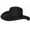 Chapeau Paille Femme Noir Large Bord Capeline Eté Elégante Protection Soleil