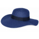 Chapeau Paille Femme Bleu Large Bord Capeline Eté Elégante Protection Soleil CHAPEAUX Nyls Création