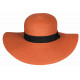Chapeau Paille Femme Orange Large Bord Capeline Eté Elégante Protection Soleil CHAPEAUX Nyls Création