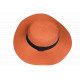 Chapeau Paille Femme Orange Large Bord Capeline Eté Elégante Protection Soleil CHAPEAUX Nyls Création