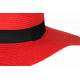 Chapeau Paille Femme Rouge Large Bord Capeline Eté Elégante Protection Soleil CHAPEAUX Nyls Création