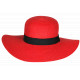 Chapeau Paille Femme Rouge Large Bord Capeline Eté Elégante Protection Soleil CHAPEAUX Nyls Création