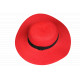 Chapeau Paille Femme Rouge Large Bord Capeline Eté Elégante Protection Soleil CHAPEAUX Nyls Création