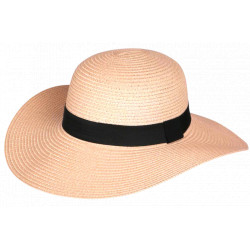Chapeau Paille Femme Rose Large Bord Capeline Eté Elégante Protection Soleil CHAPEAUX Nyls Création