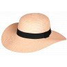 Chapeau Paille Femme Rose Large Bord Capeline Eté Elégante Protection Soleil