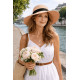 Chapeau Paille Femme Rose Large Bord Capeline Eté Elégante Protection Soleil CHAPEAUX Nyls Création