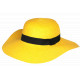 Chapeau Paille Femme Jaune Large Bord Capeline Eté Elégante Protection Soleil CHAPEAUX Nyls Création