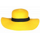 Chapeau Paille Femme Jaune Large Bord Capeline Eté Elégante Protection Soleil CHAPEAUX Nyls Création