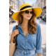 Chapeau Paille Femme Jaune Large Bord Capeline Eté Elégante Protection Soleil CHAPEAUX Nyls Création