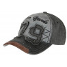 Casquette Vintage 79 New York Noire Denim Look Usé Rétro En Coton