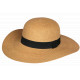 Chapeau Paille Femme Marron Large Bord Capeline Eté Elégante Protection Soleil CHAPEAUX Nyls Création