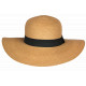 Chapeau Paille Femme Marron Large Bord Capeline Eté Elégante Protection Soleil CHAPEAUX Nyls Création