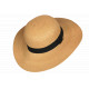 Chapeau Paille Femme Marron Large Bord Capeline Eté Elégante Protection Soleil CHAPEAUX Nyls Création