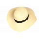 Chapeau Paille Femme Beige Large Bord Capeline Eté Elégante Protection Soleil CHAPEAUX Nyls Création