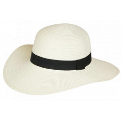 Chapeau Paille Femme Ivoire Large Bord Capeline Eté Elégante Protection Soleil CHAPEAUX Nyls Création