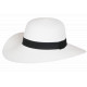 Chapeau Paille Femme Blanc Large Bord Capeline Eté Elégante Protection Soleil CHAPEAUX Nyls Création
