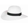 Chapeau Paille Femme Blanc Large Bord Capeline Eté Elégante Protection Soleil